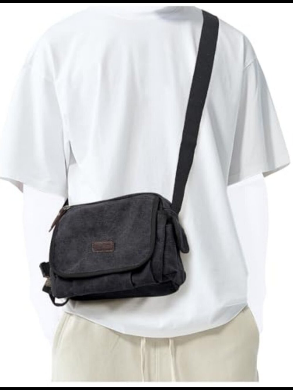 Canvas Messenger Bag Crossbody Satchel Water Resistant Unisex Shoulder Bag